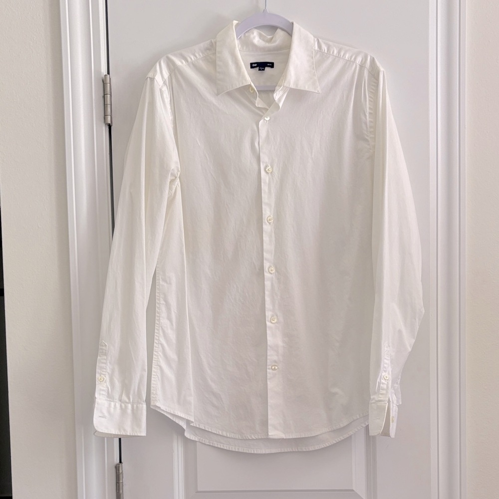 GAP White Men's Dress Shirt Size L
